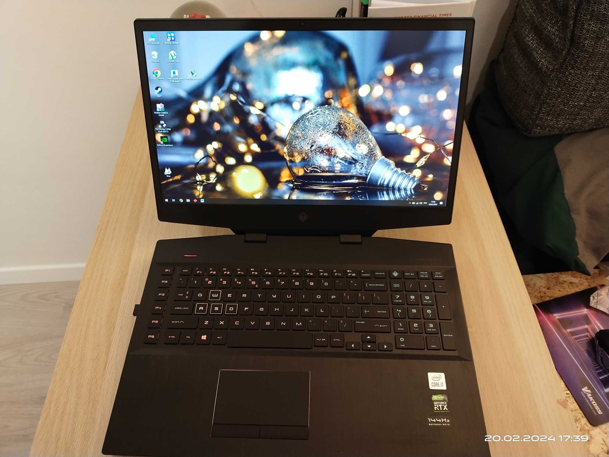 Hp omen 17, 1750h, rtx2070,512gb, 16ram