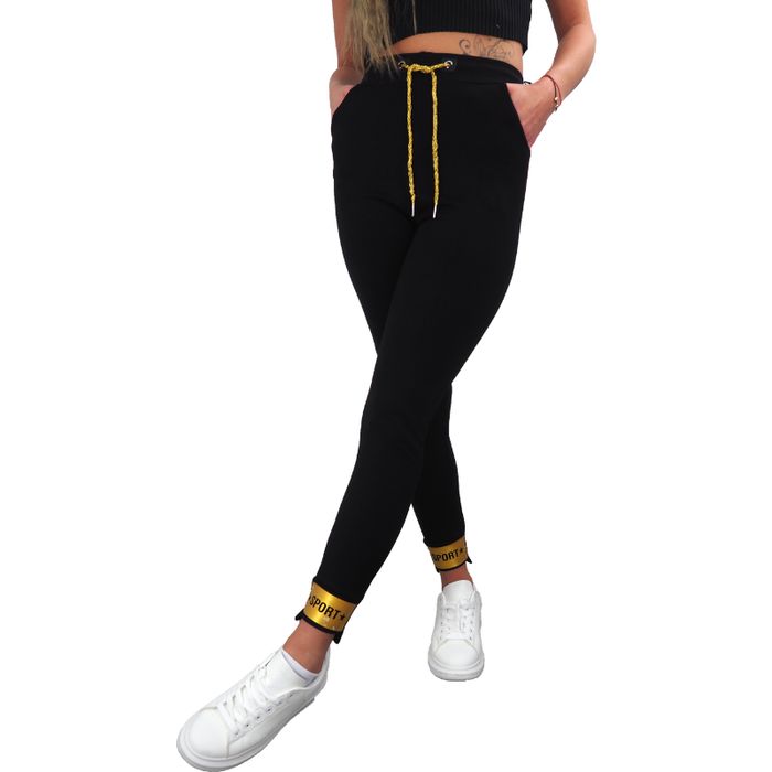 Spodnie damskie 1 szt. ym 019-2nm czarny l/xl