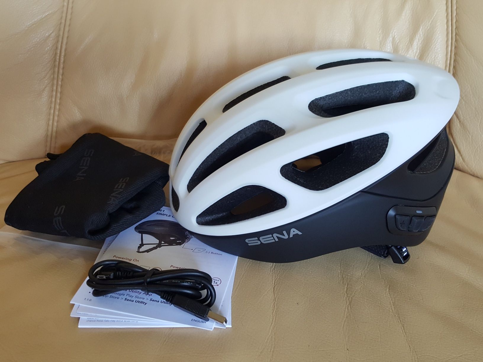 Kask rowerowy r1 road z wbudowanym interkomem, rozmiar M ( 55-59 cm )