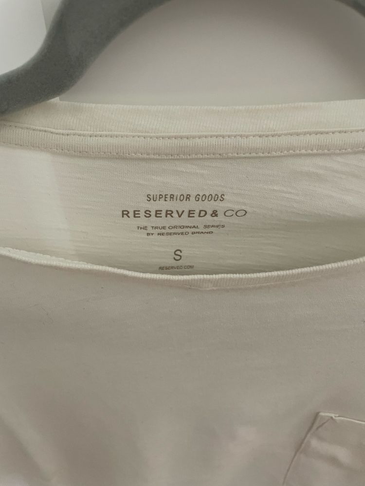 Kremowy longsleeve, koszulka męska Reserved S