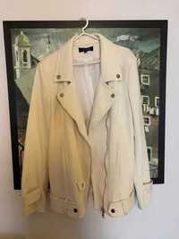 Biker jacket cream fabric Zara style