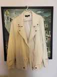 Biker jacket cream fabric Zara style