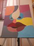 Pintura abstrata feita em tinta acrilica á mão