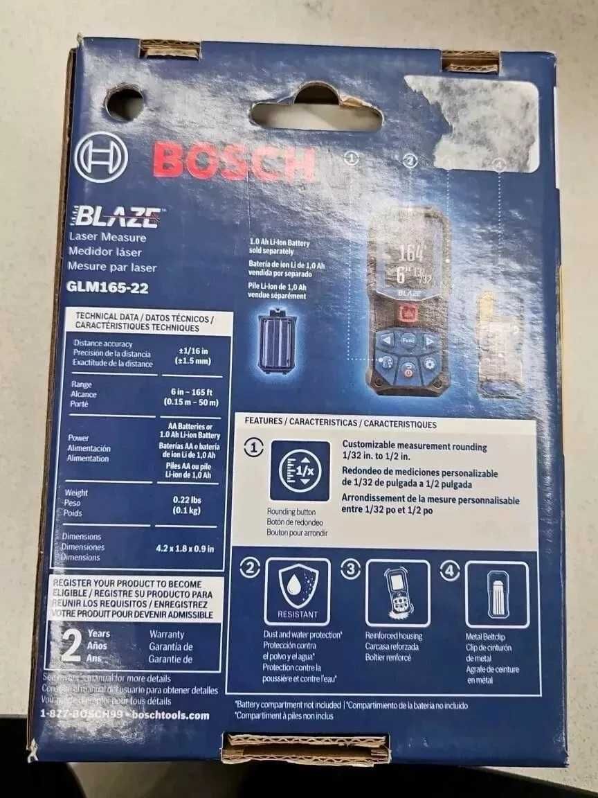 Дальномер лазерный рулетка Bosch GLM165-22 50м