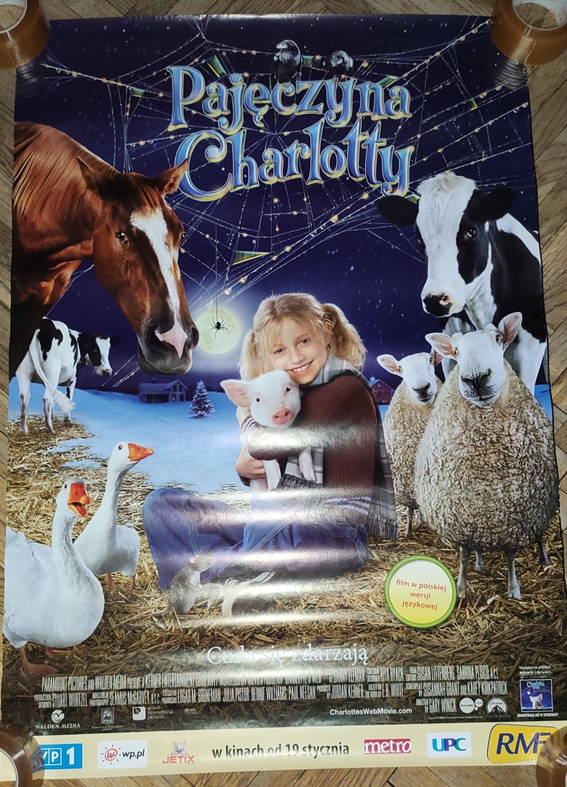 Pajęczyna Charlotty plakat filmowy oryginalny