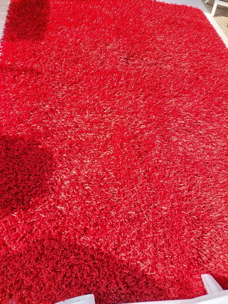 Carpete 2 x 2.90 vermelho vivo, pêlo longo