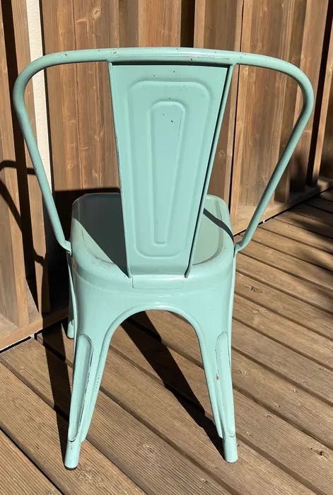 4 cadeiras vintage metal verde estilo industrial