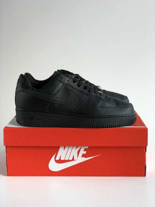 Мужские кроссовки Nike Air Force 1 "Black" low classic. Размеры 40-45