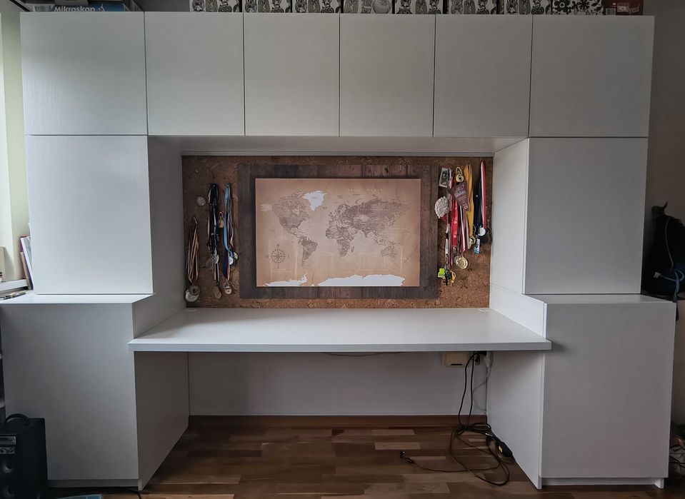 meble, meblościanka, biurko dla 2 osób