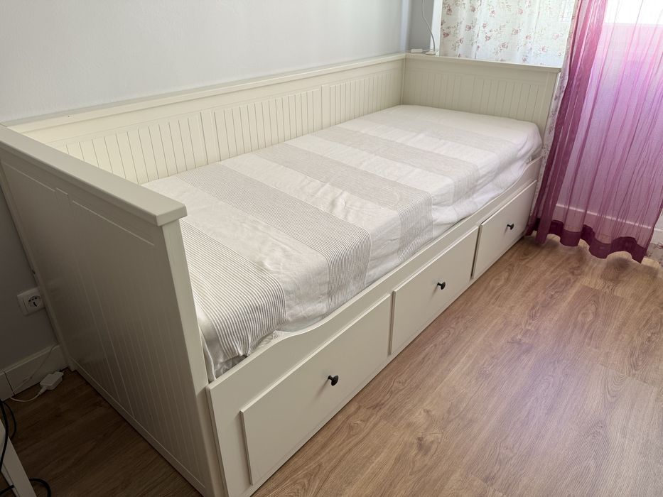 HEMNES Cama indiv/dupla c/3 gav/branco 80x200 cm