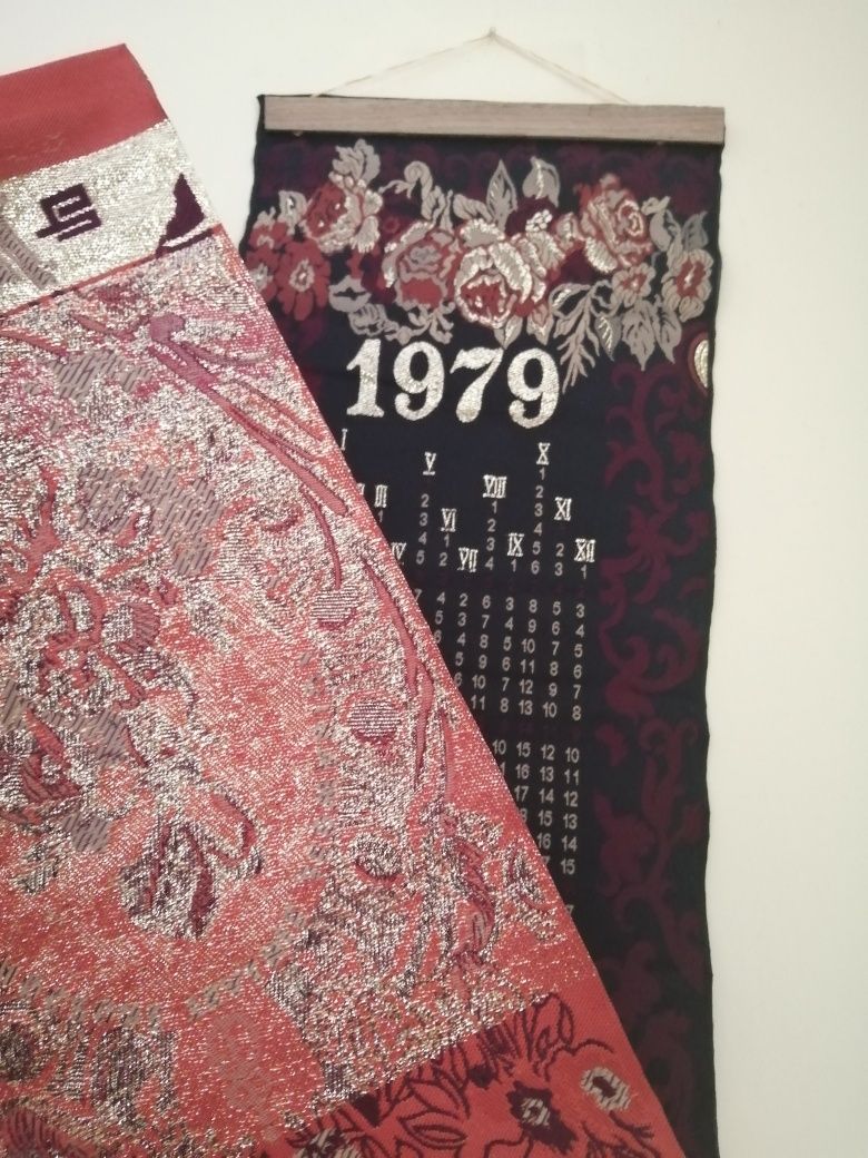 stary Kalendarz ścienny PRL  1970 do 1980 materiałowy