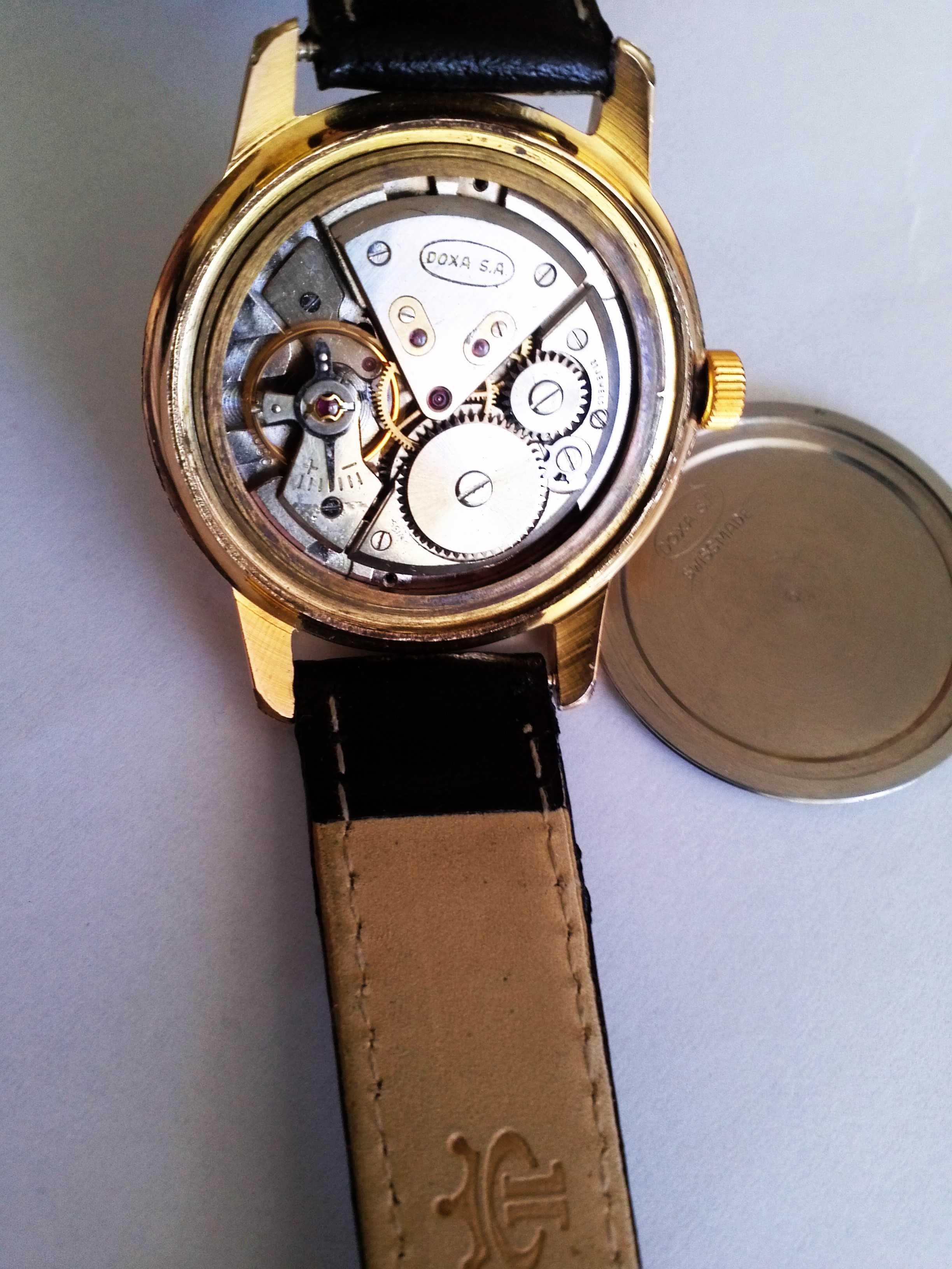 Zegarek Doxa 21 jewels złocona 18K sprawna sr;34mm,piękna