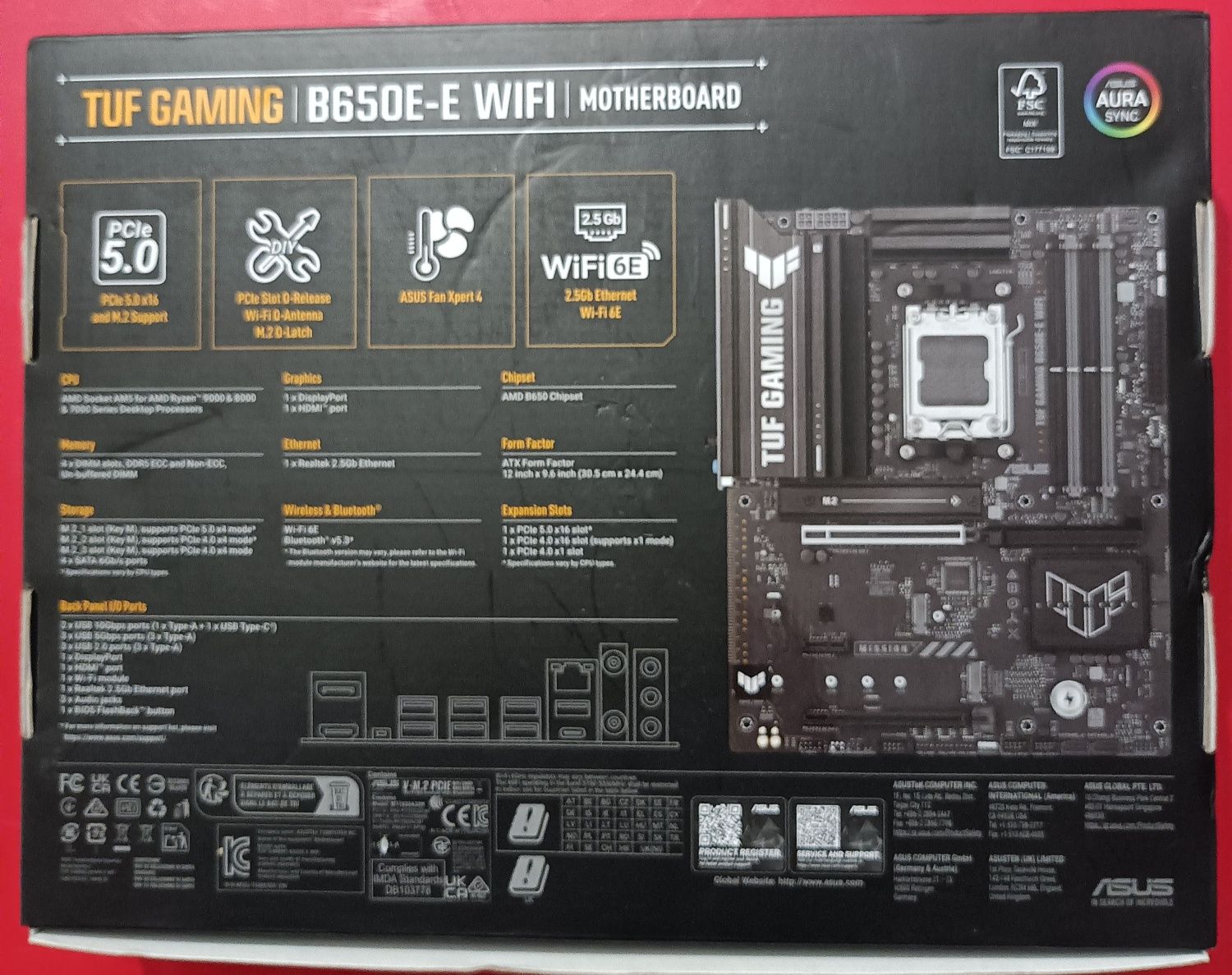 Asus Tuf Gaming B650e-e wifi 6e amd ryzen ai pcie 5.0 aura sync