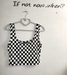 Nowy Krótki Crop Top w szachownice czarno-biały r. S
Krótki Crop Top w