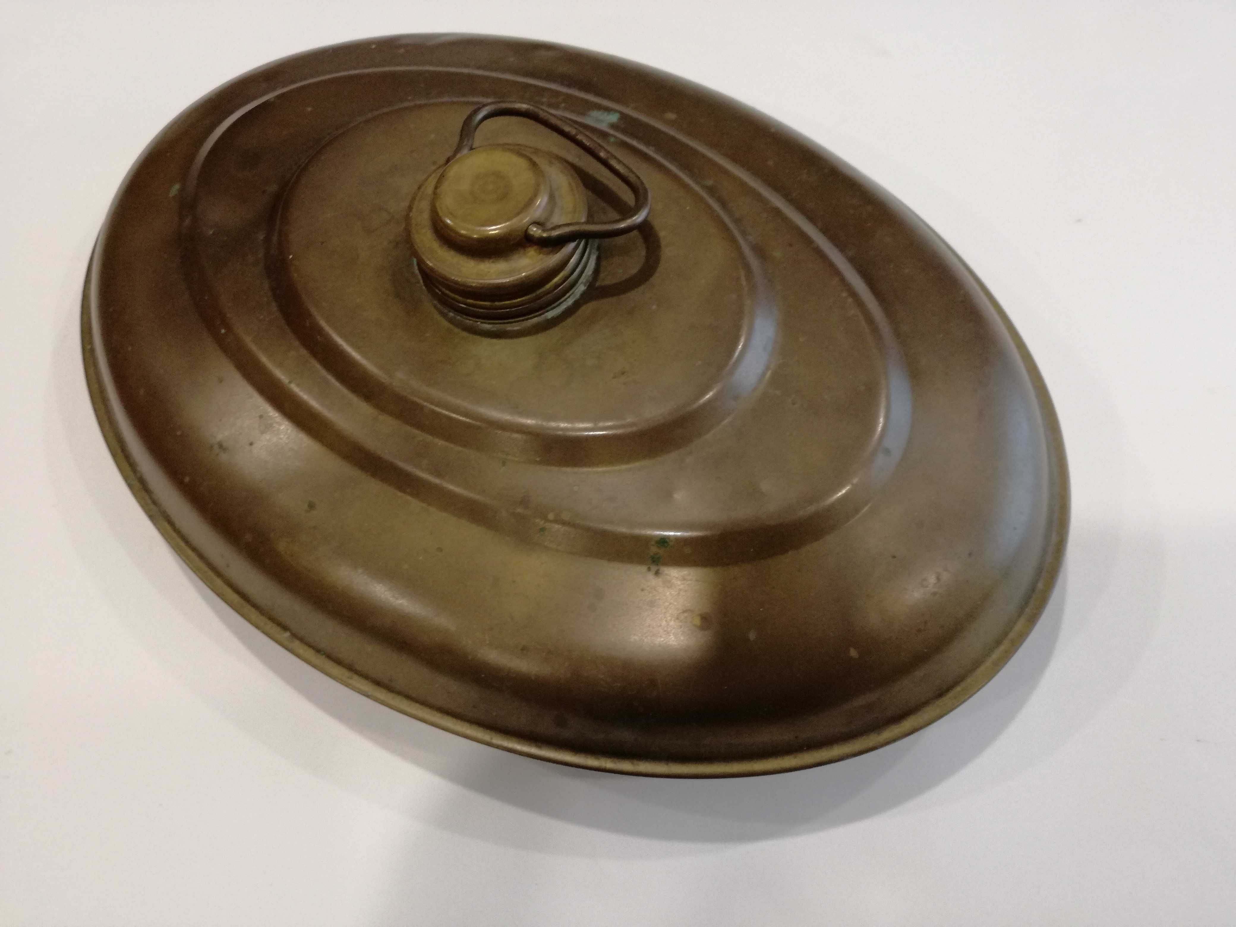 Botija de Água Quente em Metal/Latão p/Aquecer Pés-Tampa Roscada