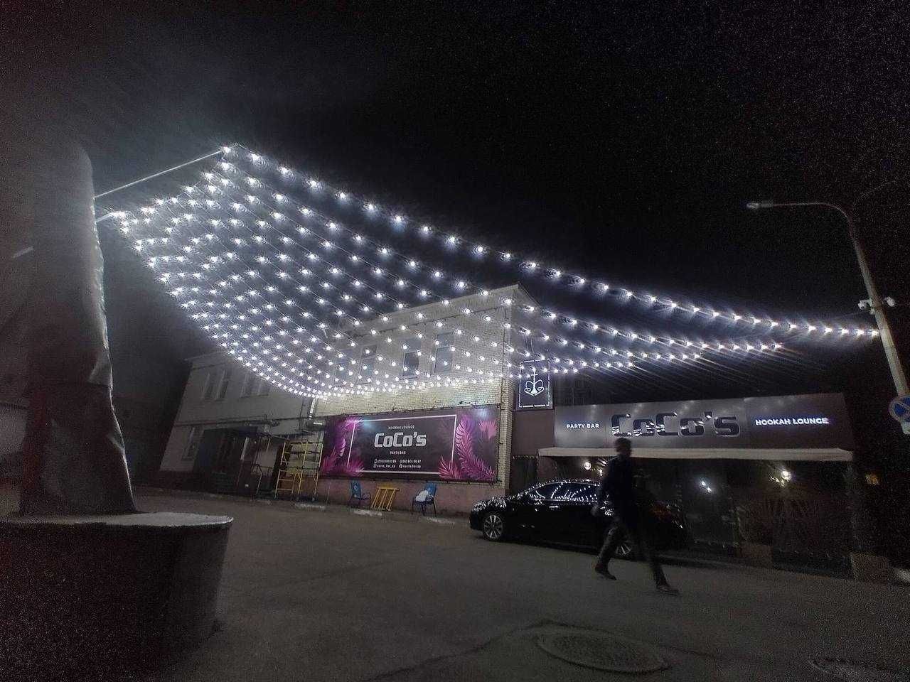 Встановлення вуличних ретр гірлянд монтаж Belt Light під лампуRetro9 4