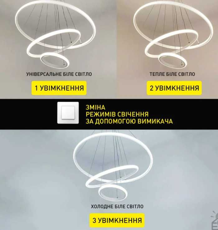 Керована світлодіодна люстра  75W (БЕЗКОШТОВНА Доставка)