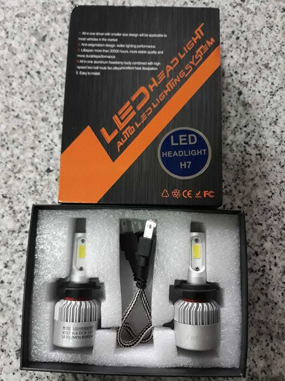 Kit LED H7 72w 6000k/6500k 16000Lms NOVO!!!