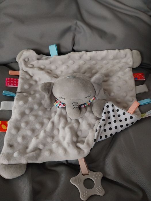 Przytulanka minki slonik,chusta,uspokajacz,sensoryczny,szeleścik.