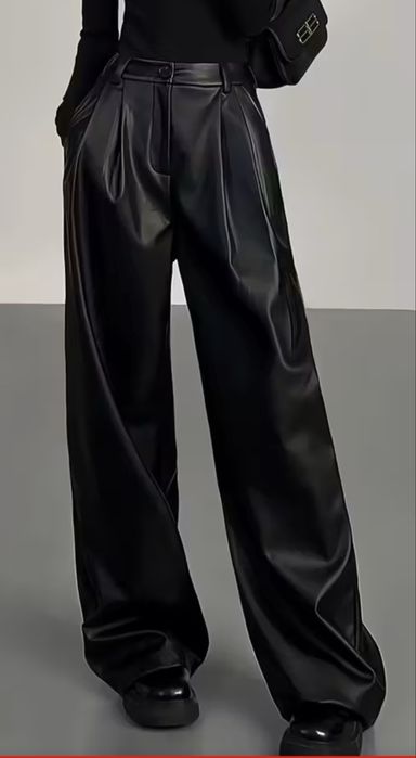 Шкіряні штани/ кожание штани/ чорні штани/ брюки кожание