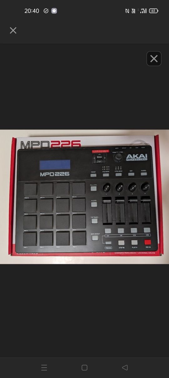 Akai MPD 226 kontroler midi USB DAW okazja