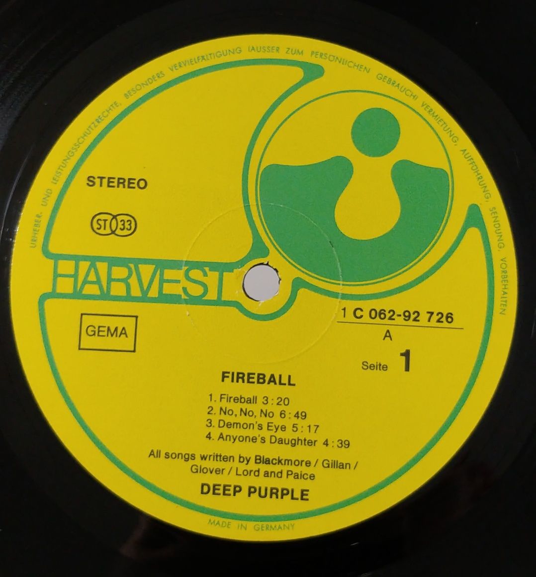 Deep Purple - Fireball . 1971r. 1 Press. Ex+ .