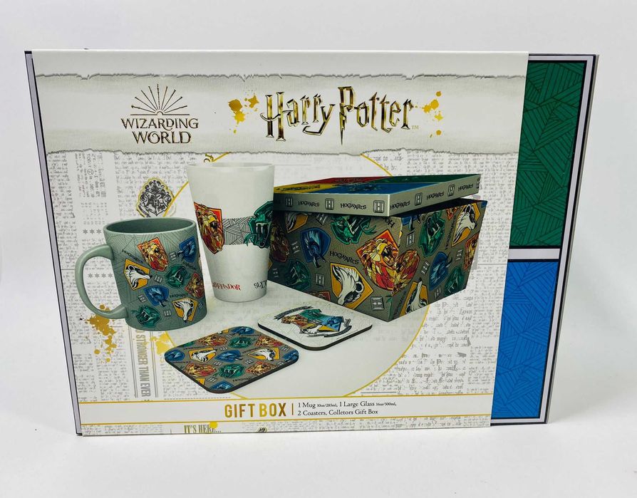 HARRY POTTER Zestaw Prezentowy Kubek Szklanka Podkładki Gadżet Nowy