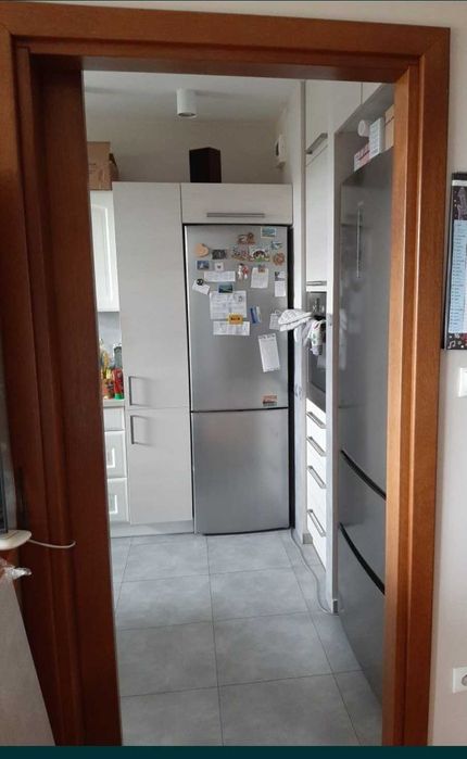 Drzwi wewnętrzne przesuwane przesuwne drewno, fornir dąb, 100 cm