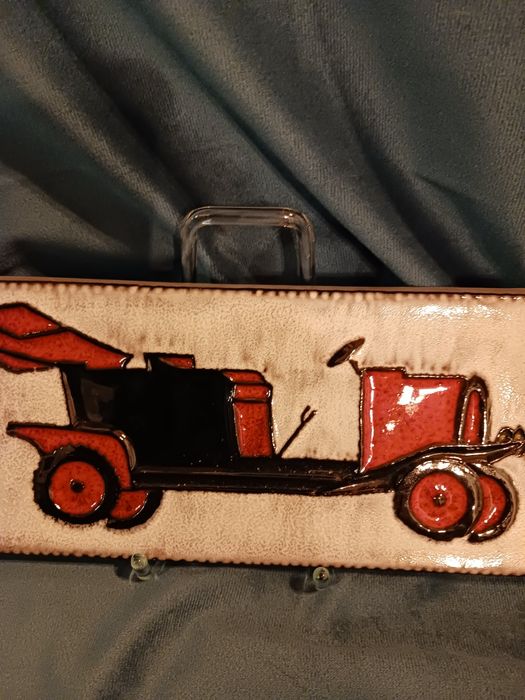 Plakieta ścienna ceramika auto Vintage