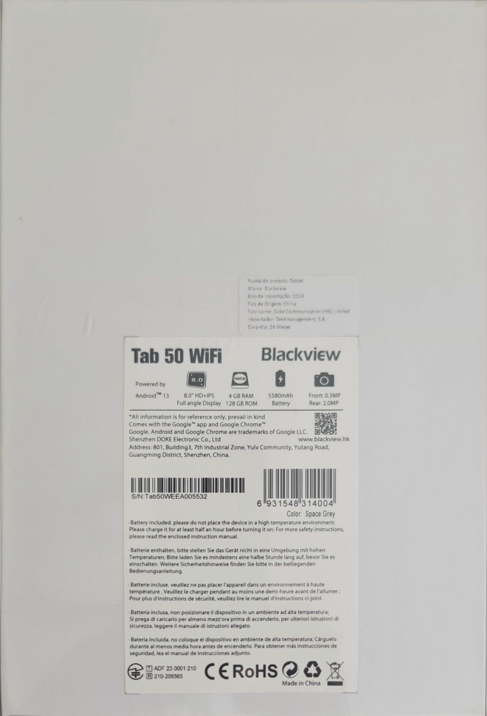 Tablet 8" Blackview Tab 50 NOVO