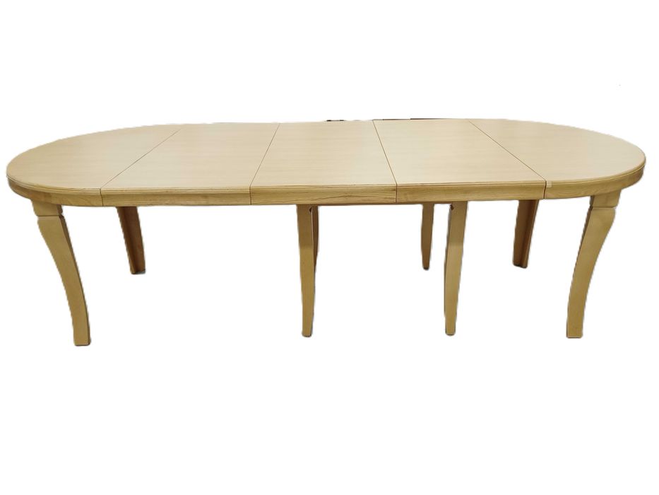 Stół okrągły do salonu  naturalny dębowy rozkładany 120/320cm