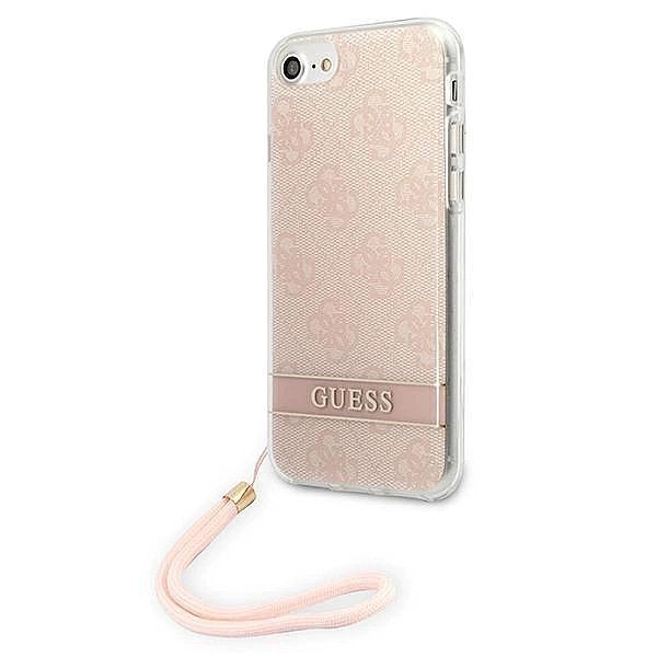 Etui Guess 4G Print Strap na iPhone SE 2022 / SE 2020 / 7 / 8 - różowe