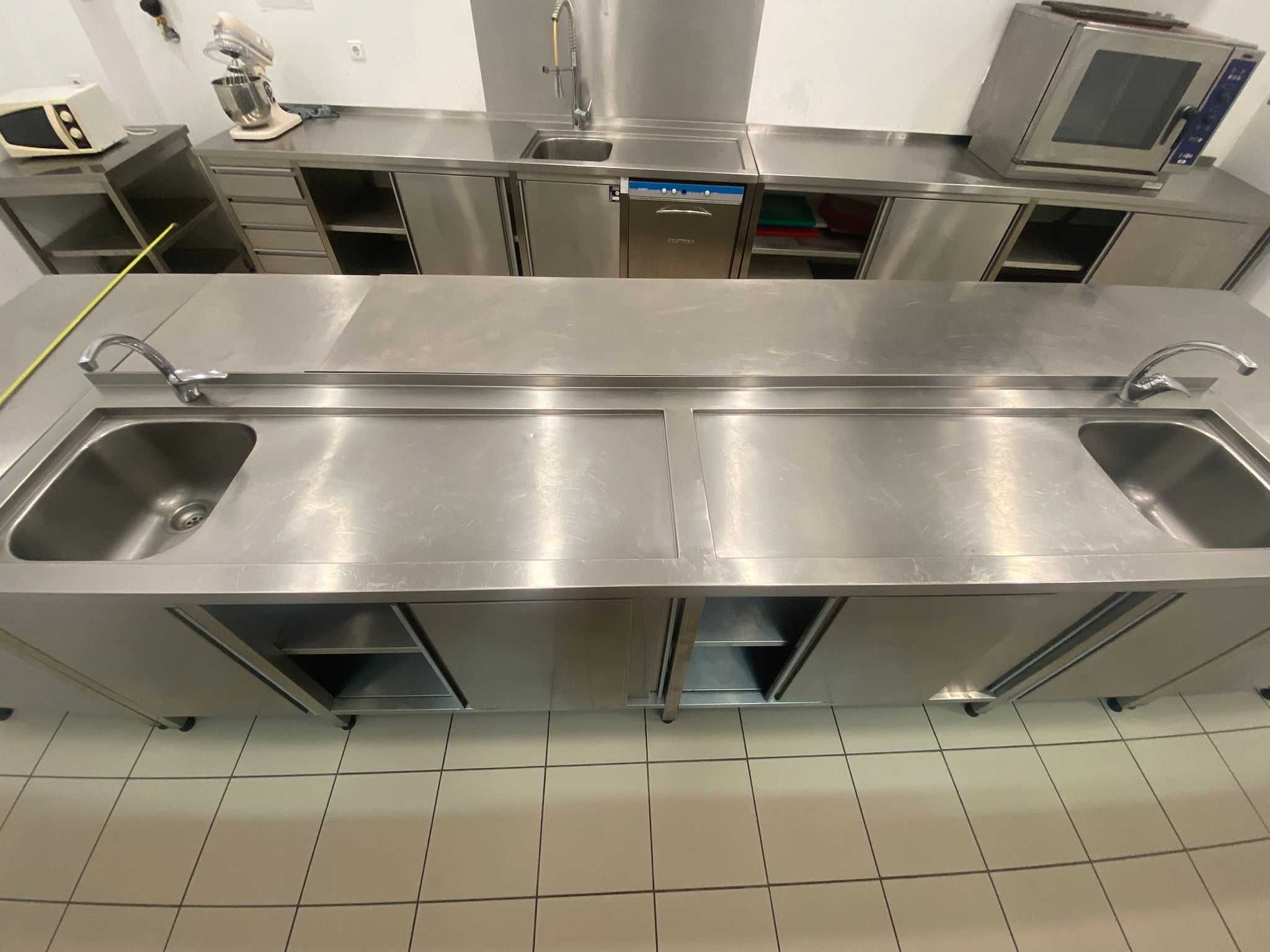 Bancada de cozinha INOX com 2 cubas (2m)