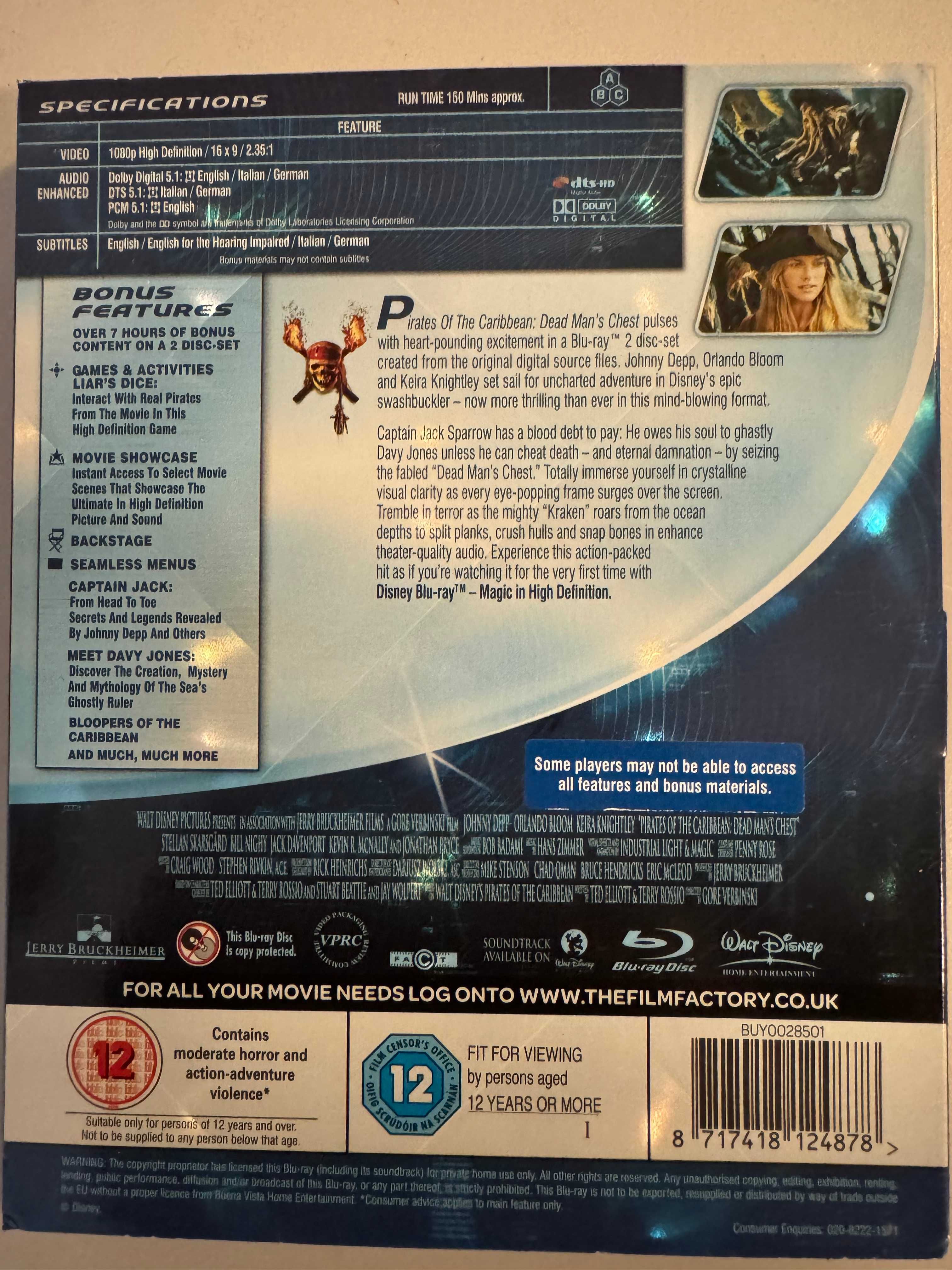 Piraci z Karaibów Skrzynia Umarlaka 2 x Blu-Ray brak PL