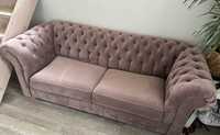 Sofa, Kanapa Chesterfield z funkcją spania - stan IDEALNY