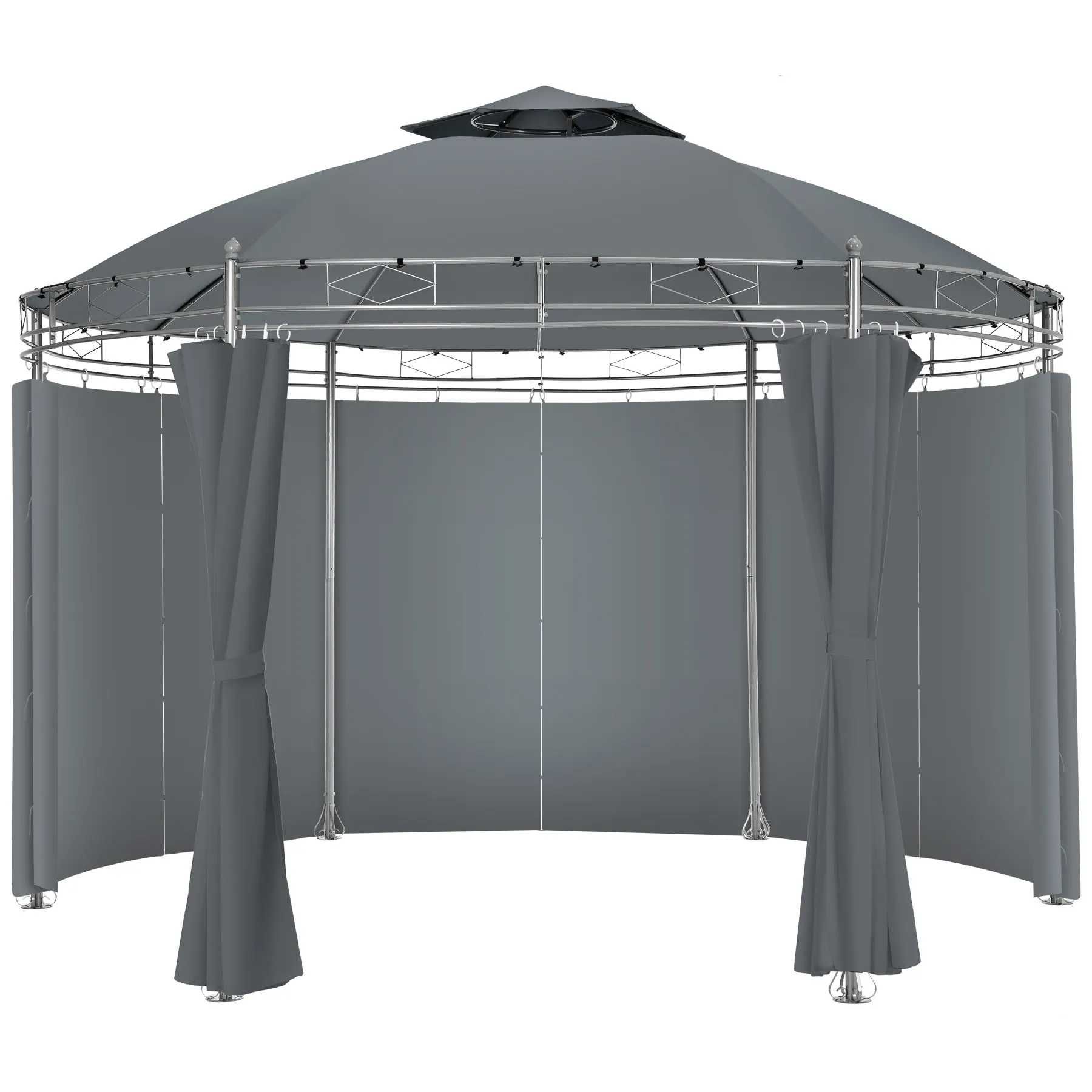 Okrągły pawilon namiot ogrodowy Luxus Ø3,5m Siana antracyt