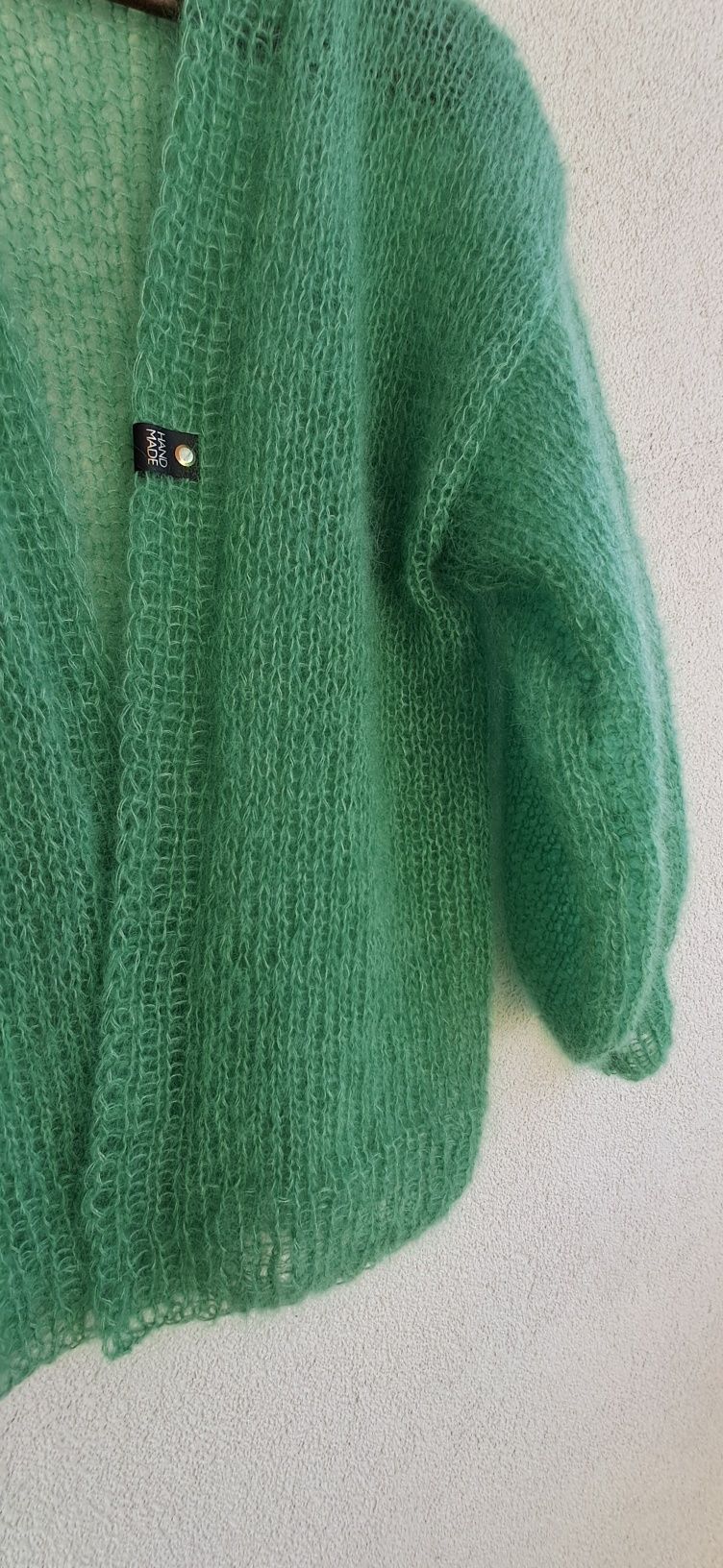 Piękny sweter moher z jedwabiem.Handmade.