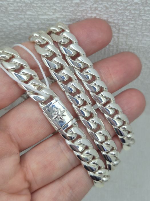 Срібний ланцюг 62см, Кубалінк, панцирний, срібло 925 проби