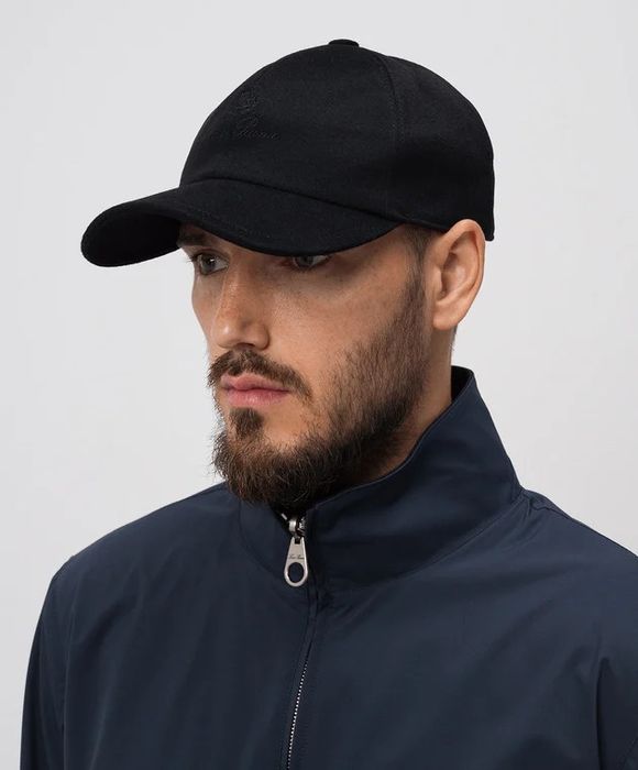 Кепка из кашемира Loro Piana c вигитим логотипом