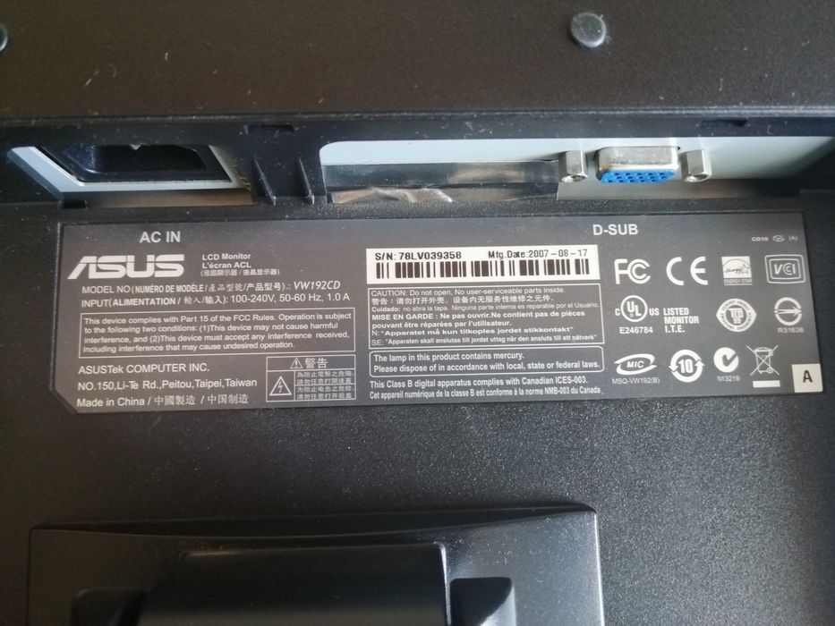 Monitor ASUS 19 polegadas