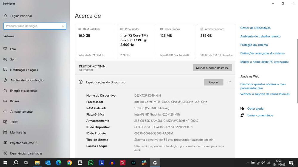 Lenovo T470 ThinkPad Intel Core I5 16gb RAM