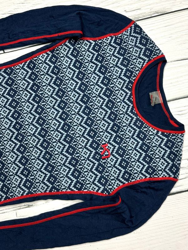 Kari Traa Wełniana Koszulka Longsleeve Damska Wzór Norweski Logo r. M