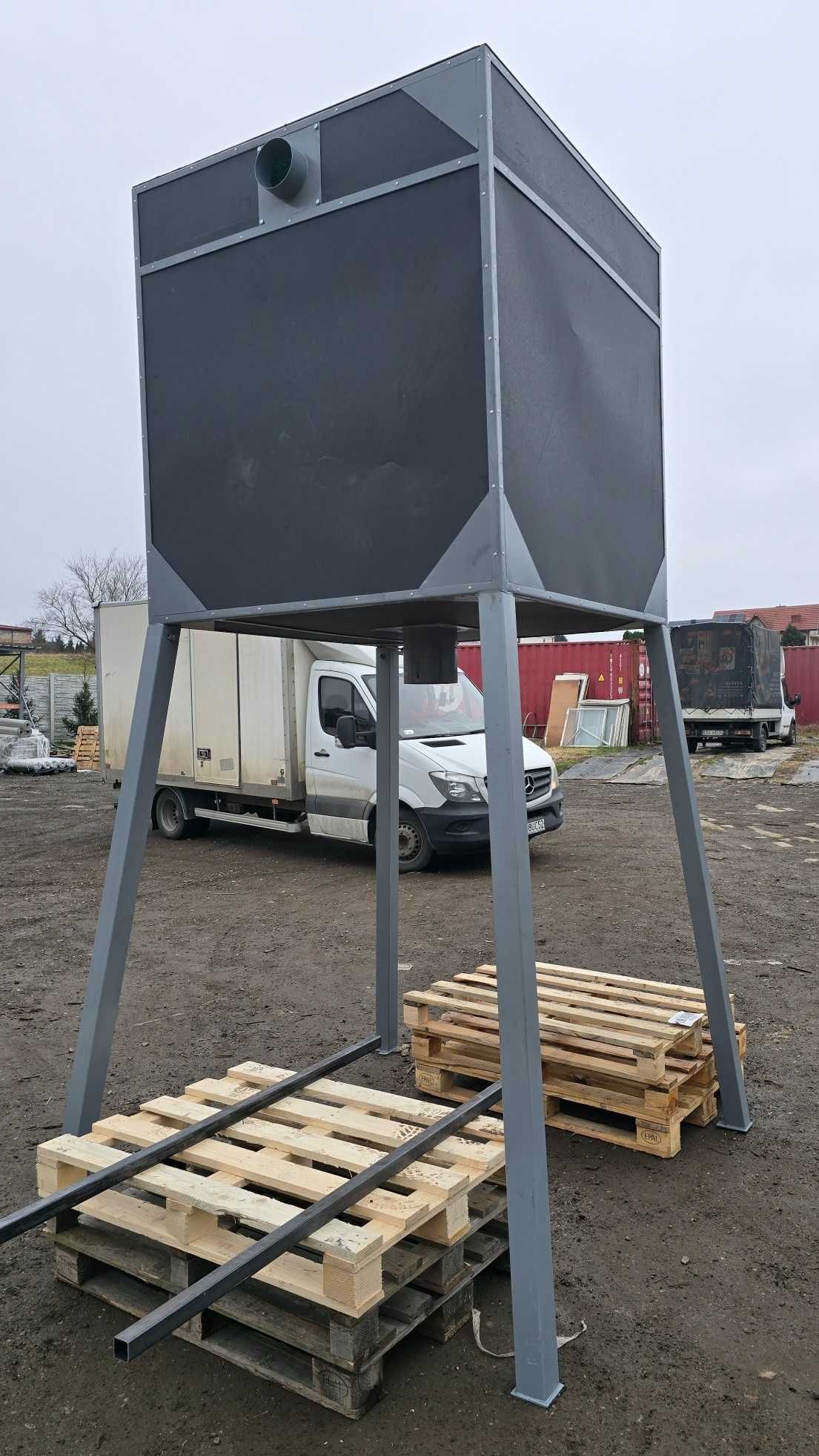 SILOS z wysypem METALOWY PODAJNIK na granulat styropian paszę zboże