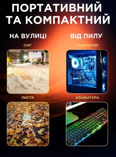 Електричний повітродув-пилосос з акумулятором повітродувка