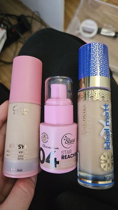 Zestaw 3 super trwałych podkładów klasyk glamshop, Ingrid ideal Matt