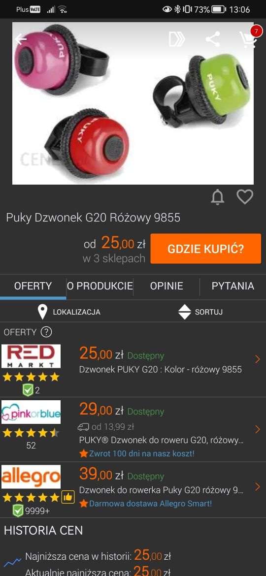 Dzwonek puky nowy org do rowerow dla dzieci