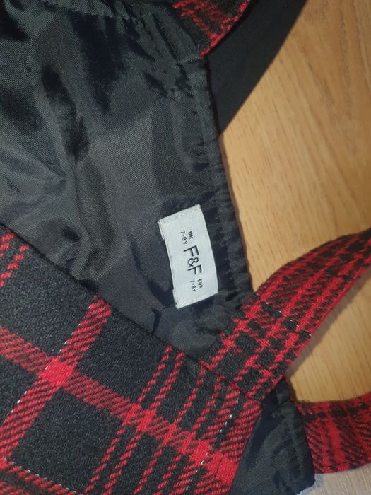 2szt Zestaw sukienka ogrodniczka świąteczna 7-8 lat bluzka zara