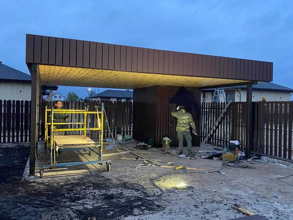 Навіси для авто тераси хозблоки