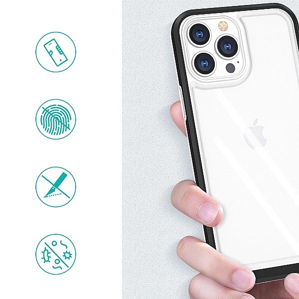 Clear 3in1 etui iPhone 14 Pro silikonowy pokrowiec z ramką niebieskie