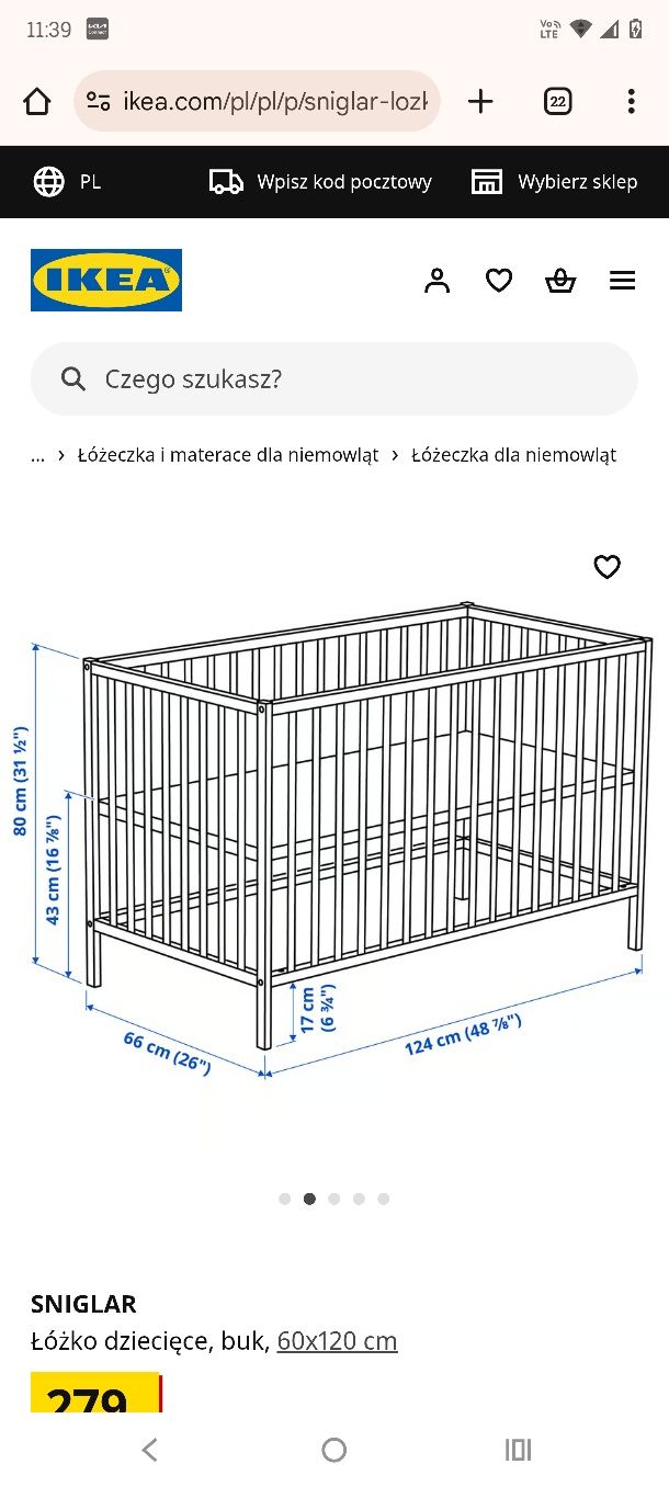 Łóżeczko dla niemowląt